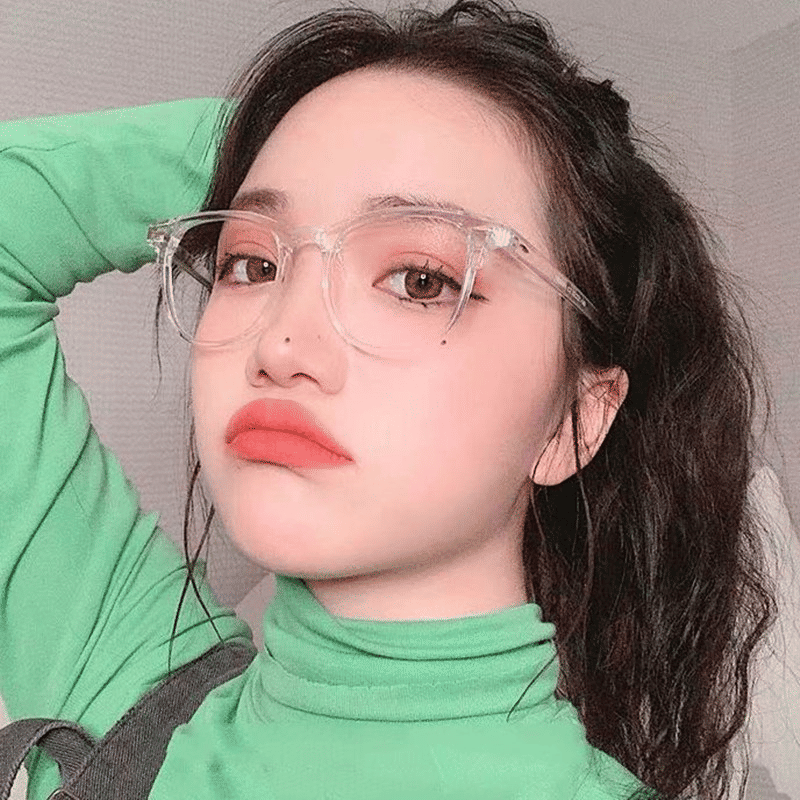 Vintage Anti-Blue Light Computer Glasses: Stylish Plain Frame for Digital Eye Strain