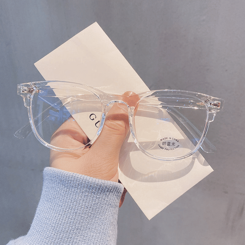 Vintage Anti-Blue Light Computer Glasses: Stylish Plain Frame for Digital Eye Strain