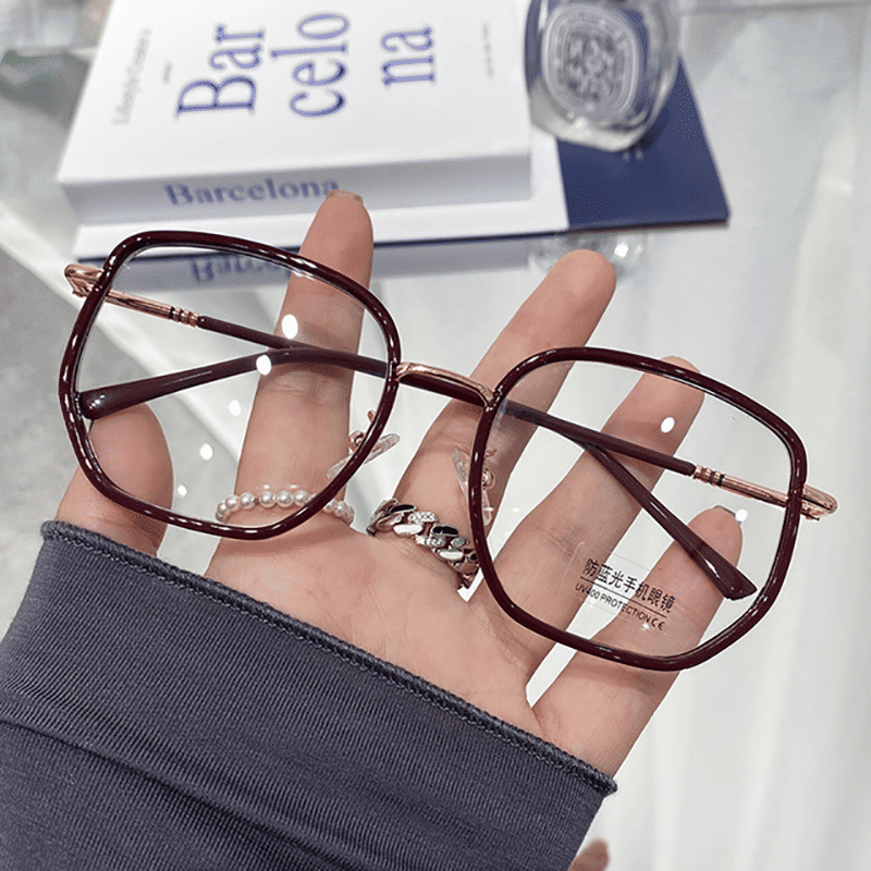 Ultralight Anti-Blue Light Retro Green Frame Reading Glasses, Screen Eye Strain Relief