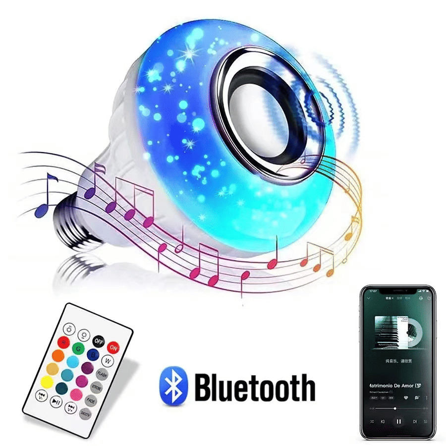 Smart LED Bluetooth Speaker Bulb - APP Control, RGB Light, Music Player