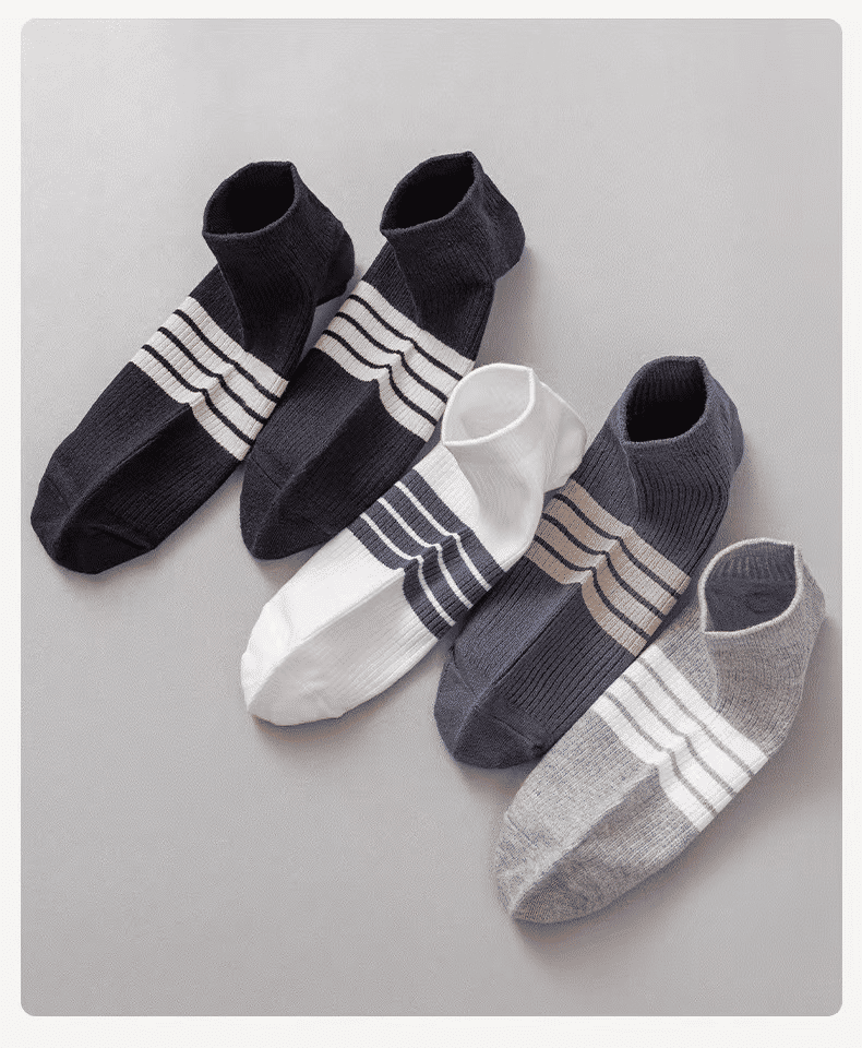 5 Pairs Men's Cotton Short Sports Sweat-Absorbing Odor-Proof Boat Socks Casual