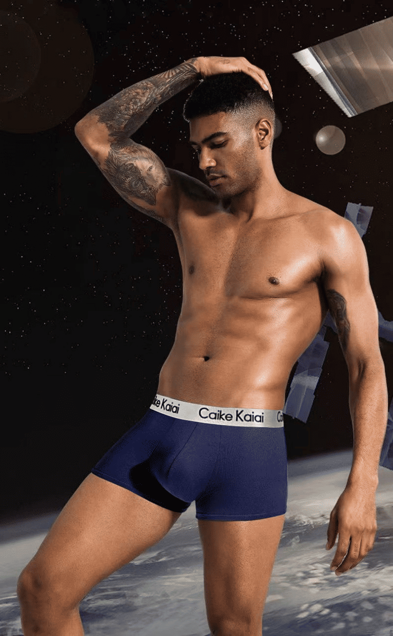 Caike Kaidi Men's 4-Pack Cotton Boxer Briefs - Antibacterial, Breathable, Youthful