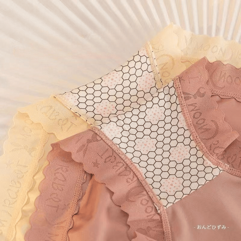 Women's Seamless Ice Silk Mid-Waist Panties - Breathable Antibacterial Cotton