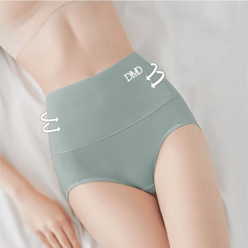 4-Pack Pure Cotton Graphene Antibacterial High-Waist Seamless Breathable Womens Panties