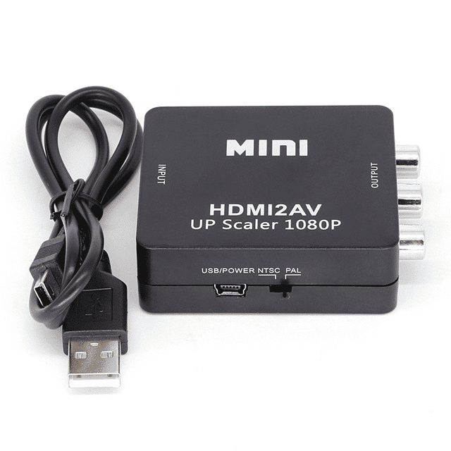 Premium HDMI to RCA AV Scaler Adapter 1080P HD Video Audio Converter Box