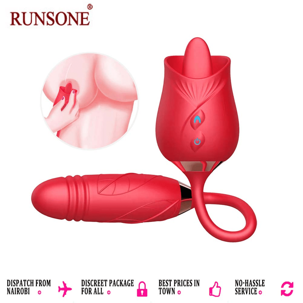 Ultimate Rose Toy Vibrator: Thrusting G-Spot, Clitoral Licking & Anal Stimulator