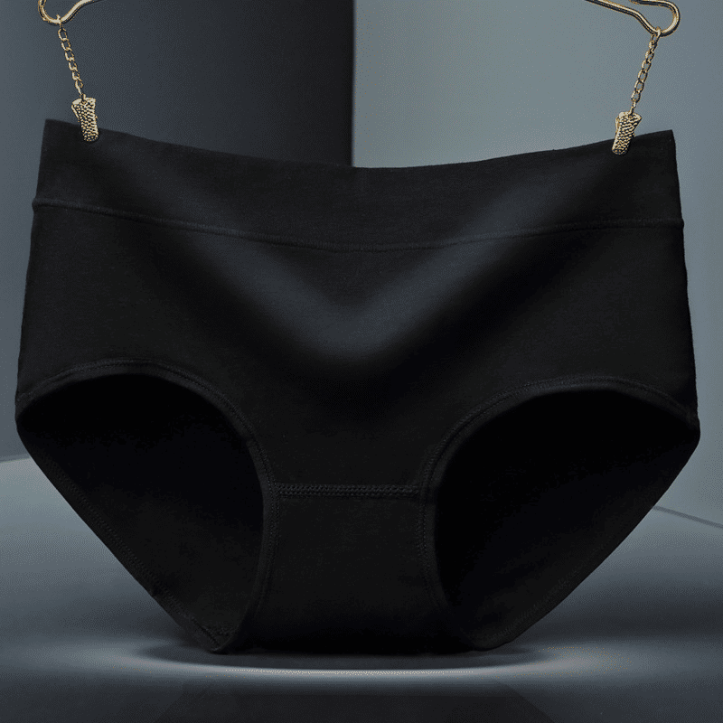 4-Pack Pure Cotton Women's Mid-Waist Breathable Seamless Soft Briefs Underwear