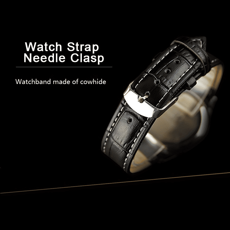 Sophisticated Men's Quartz Watch: Stainless Steel, PU Leather Strap, Water-Resistant