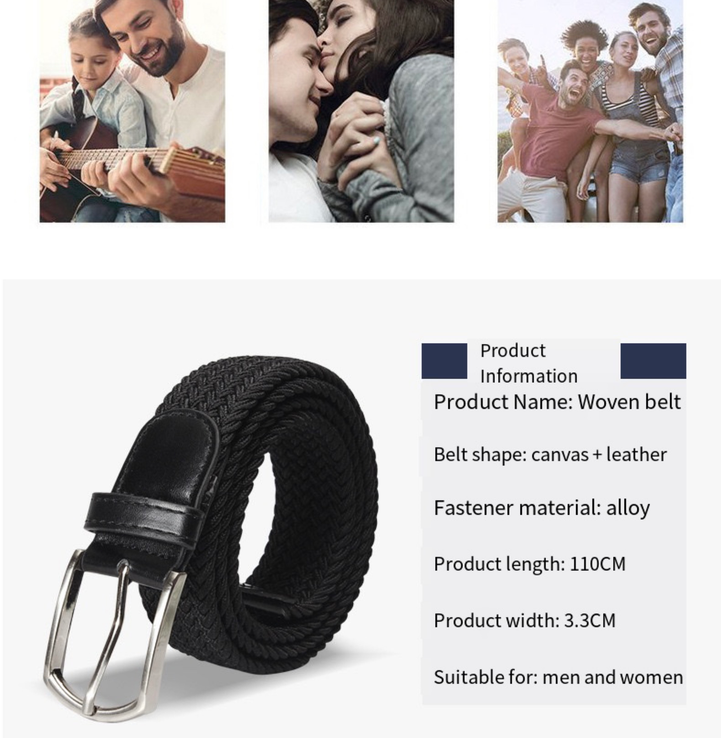 Premium Woven Elastic Braided Belt: Comfortable, Versatile, Durable for All Attire
