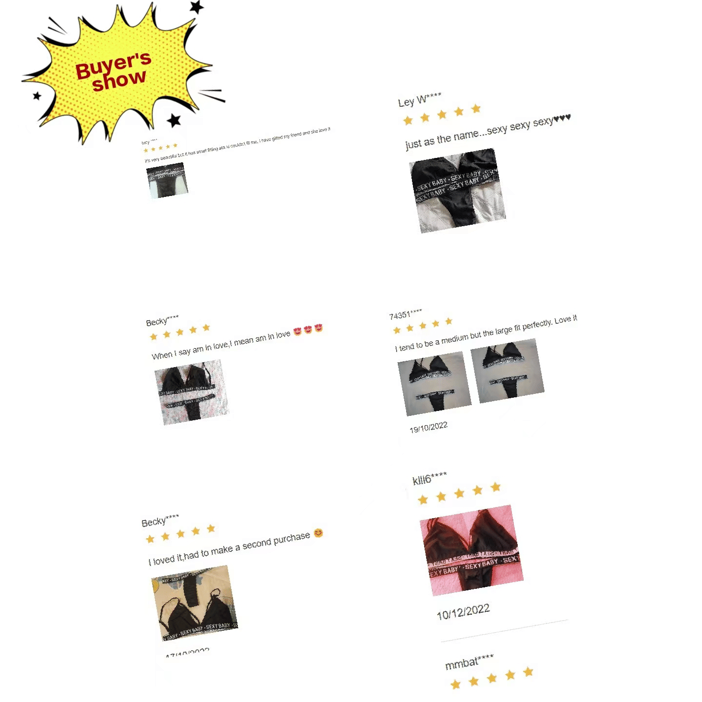 Chic Women's Soft Cotton Letter Print Cute Bikini Lingerie Swimsuit Set