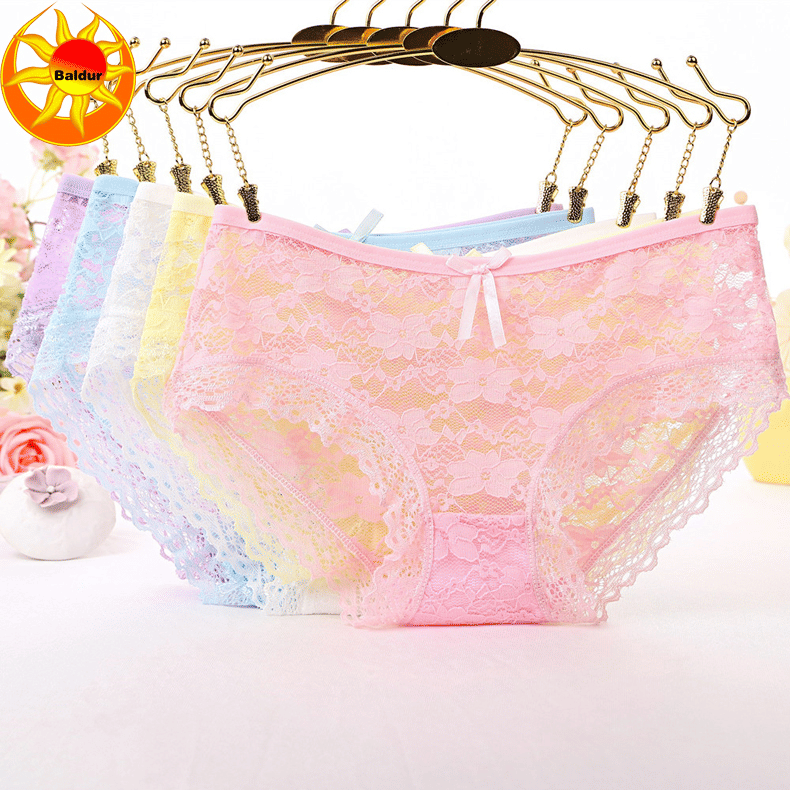 Baldur 10-Pack Women's Lace Low-Waist Briefs Multi-Color Underwear Lingerie Panties