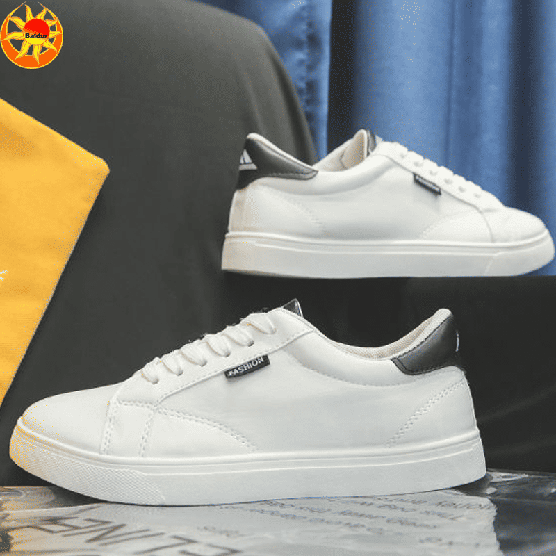 Baldur Breathable Low-Top Casual Sport Sneakers - Unisex White & Black Fashion
