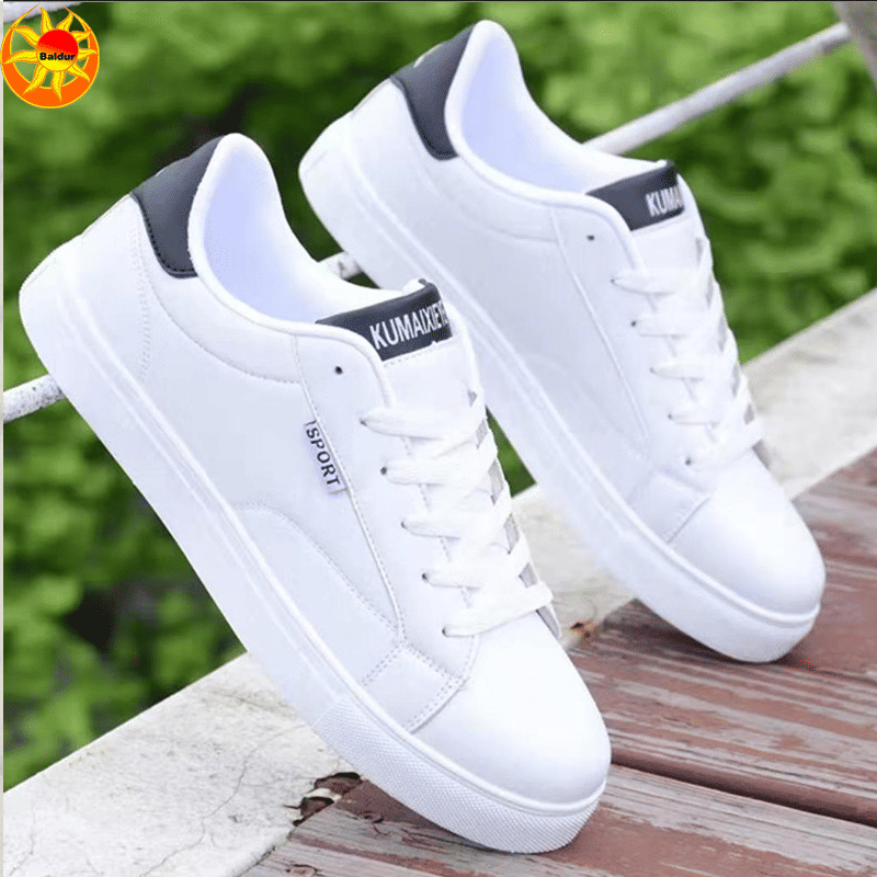 Baldur Breathable Low-Top Casual Sport Sneakers - Unisex White & Black Fashion