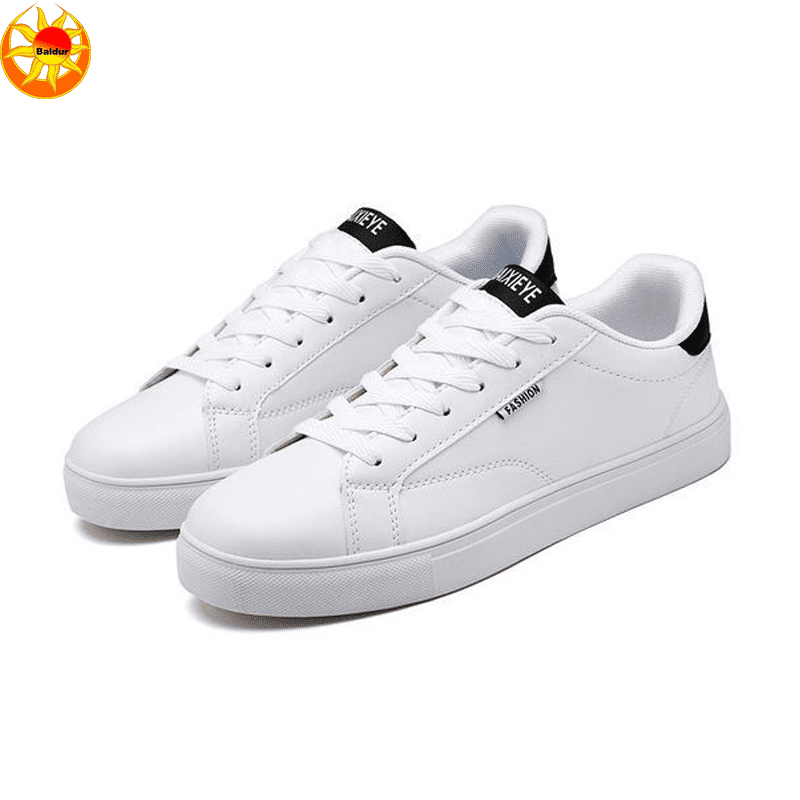 Baldur Breathable Low-Top Casual Sport Sneakers - Unisex White & Black Fashion