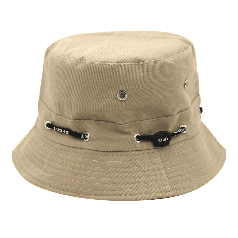 Unisex Outdoor Sun Protection Bucket Hat - Casual Beige Fisherman Style
