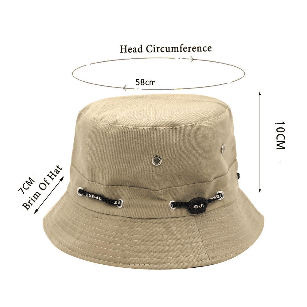 Unisex Outdoor Sun Protection Bucket Hat - Casual Beige Fisherman Style