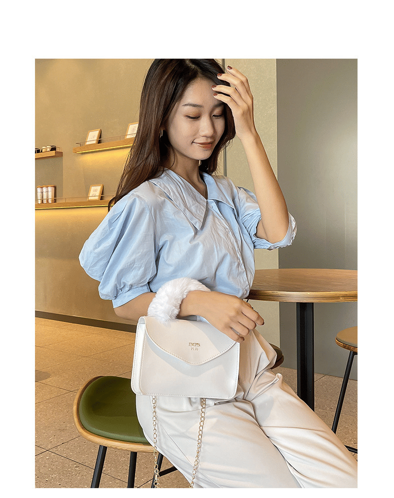 Elegant Hot Stamping Chain Crossbody Bag for Women - Portable Small Handbag