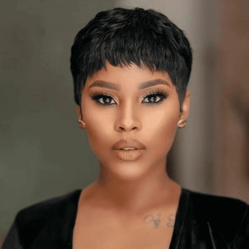 FBK Chic Black Short Pixie Cut Synthetic Wig for Women, Natural Look