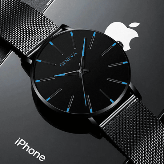 Classic Men's Business Quartz Watch with Stainless Steel Mesh Band