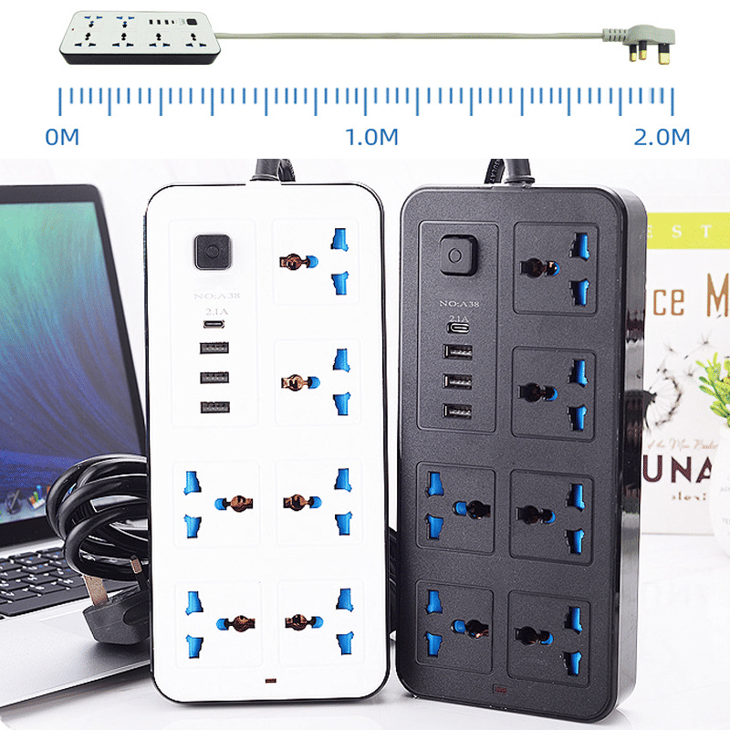 Generic 7-Port USB Power Strip 10A Fast Charging Extension Socket