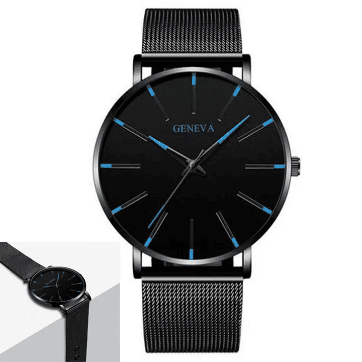 Classic Men's Business Quartz Watch with Stainless Steel Mesh Band
