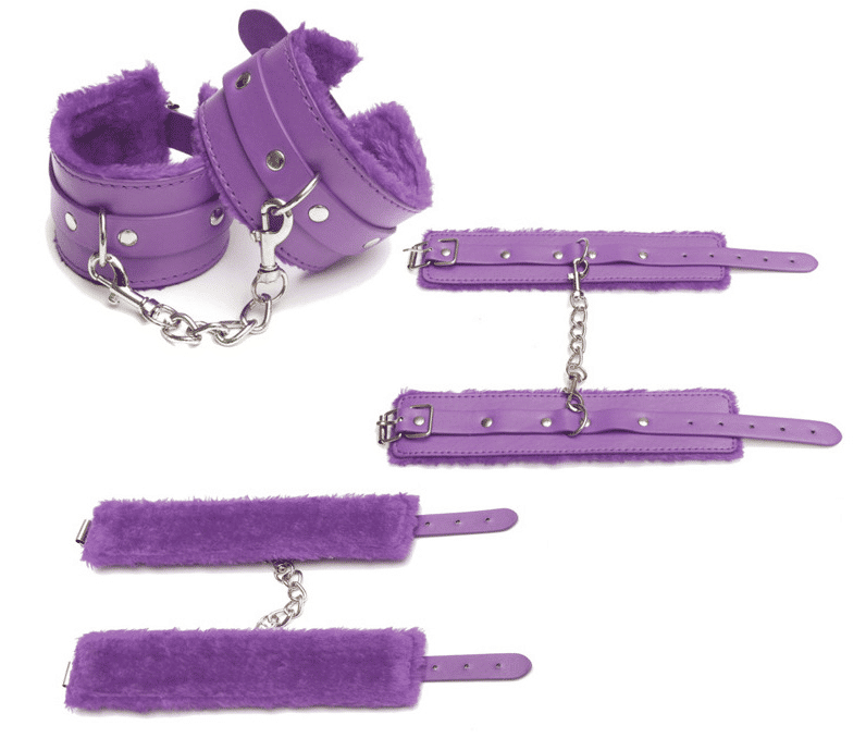 HW Premium Leather Chain Handcuffs Restraints - Adult Sex Toys for Couples