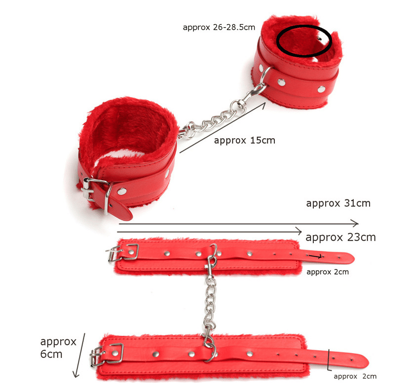 HW Premium Leather Chain Handcuffs Restraints - Adult Sex Toys for Couples