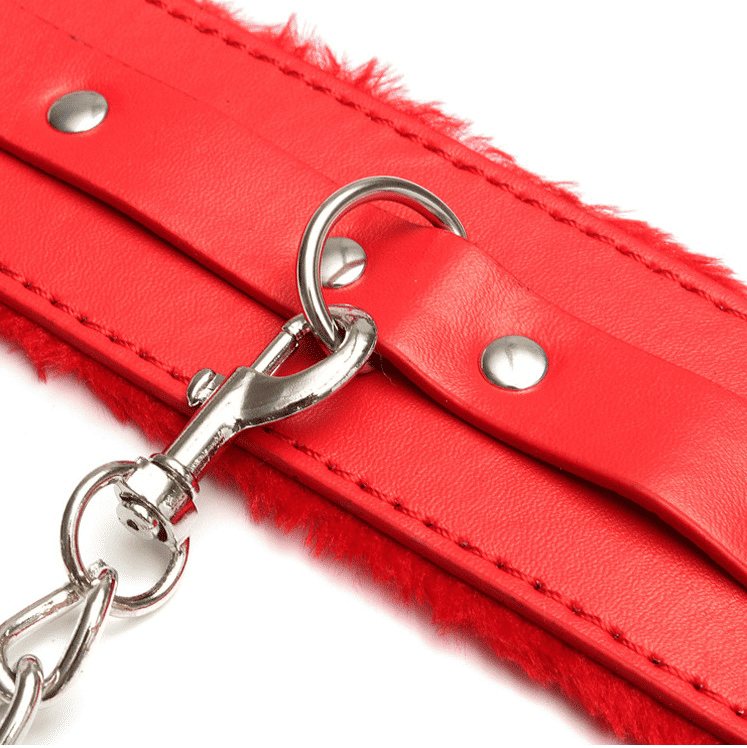 HW Premium Leather Chain Handcuffs Restraints - Adult Sex Toys for Couples