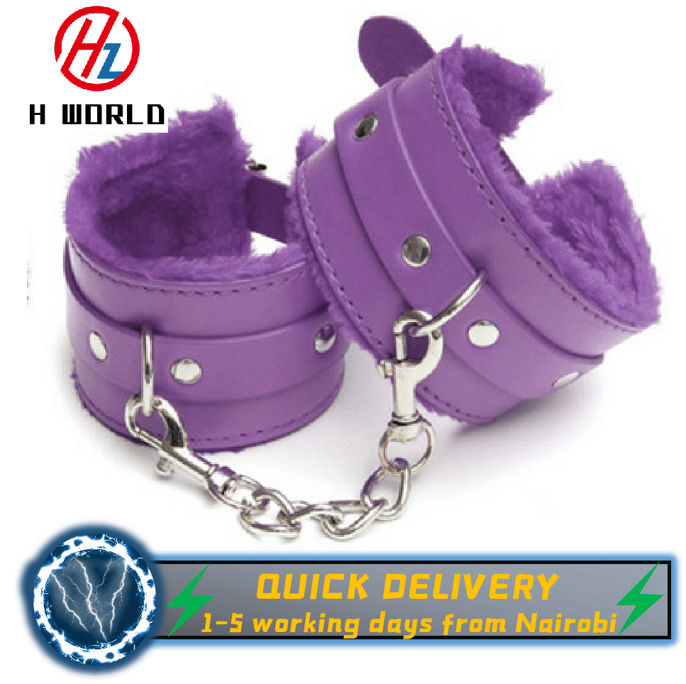 HW Premium Leather Chain Handcuffs Restraints - Adult Sex Toys for Couples