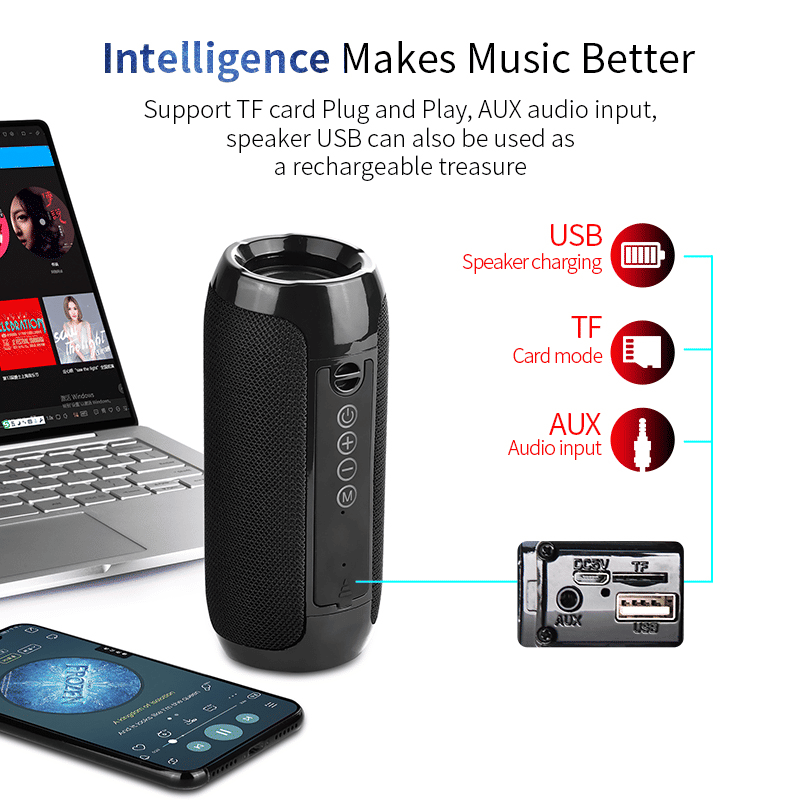 TG117 Portable Hi-Fi Bluetooth Speaker with USB/TF Card Support