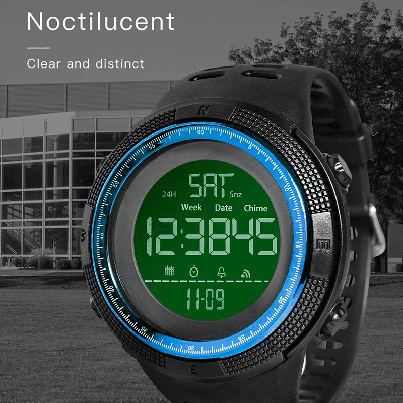 Men's Multifunction LED Digital Sport Watch - Waterproof Chronograph Alarm