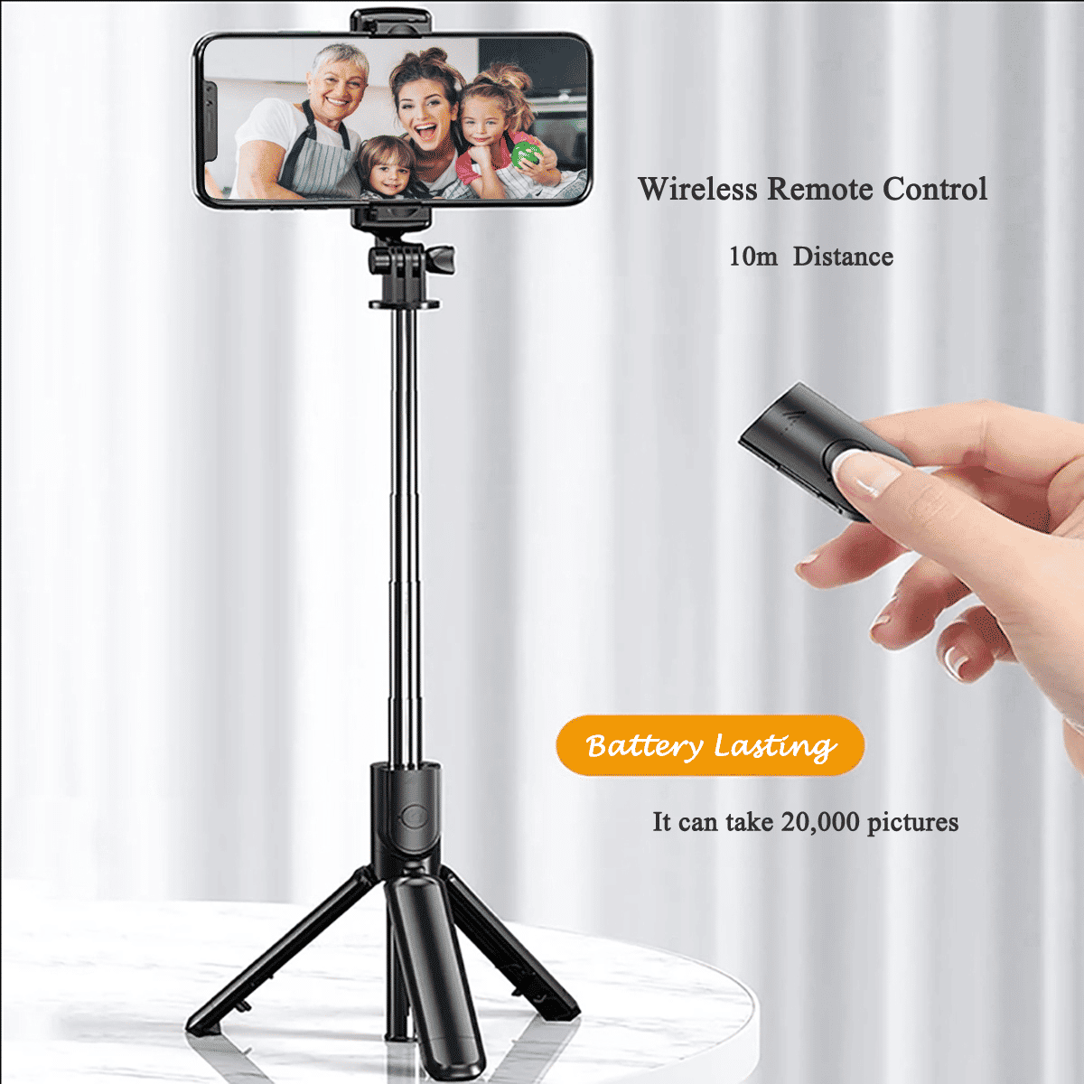 RichRipple 3-in-1 Portable Phone Tripod Selfie Stick Gimbal SLR Compatibility