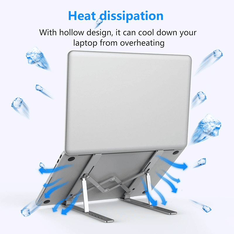 RichRipple Premium Aluminum Alloy Foldable Laptop Stand - Ergonomic Adjustable Riser