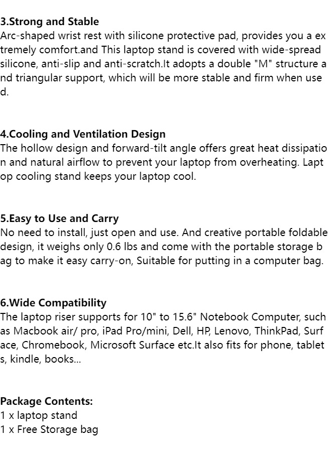 RichRipple Premium Aluminum Alloy Foldable Laptop Stand - Ergonomic Adjustable Riser