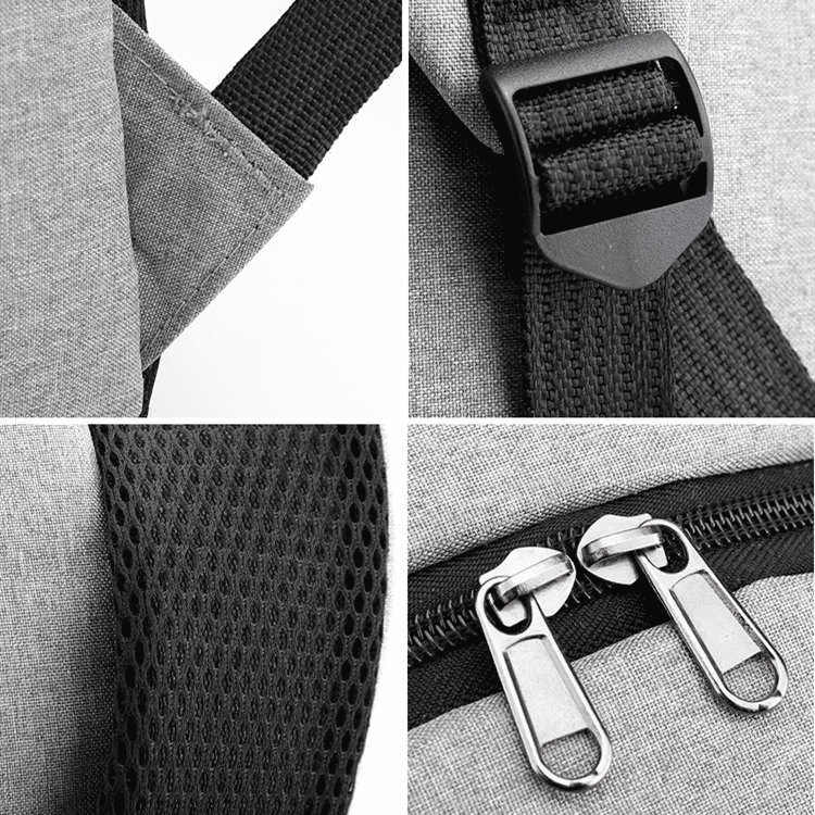 Durable 3-Piece Men's Anti-Theft USB Laptop Backpack Set: School, Travel, Leisure