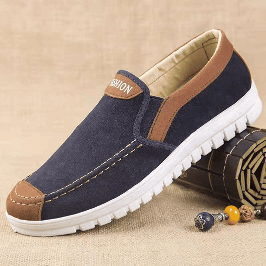 Men's Classic Slip-On Casual Loafers: Comfortable Rubber Sole Walking Shoes