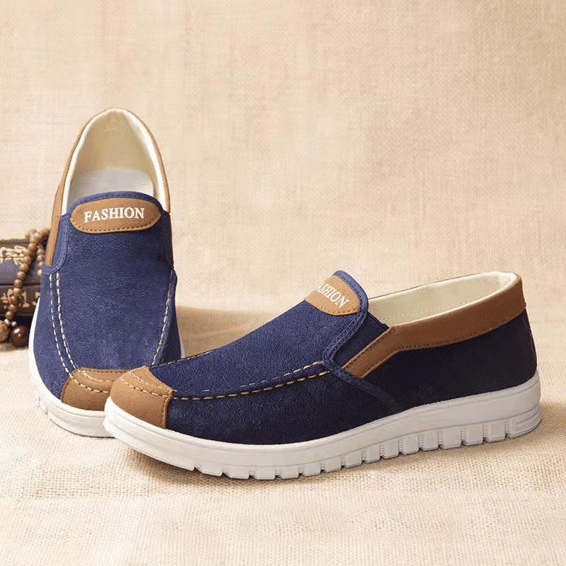 Men's Classic Slip-On Casual Loafers: Comfortable Rubber Sole Walking Shoes