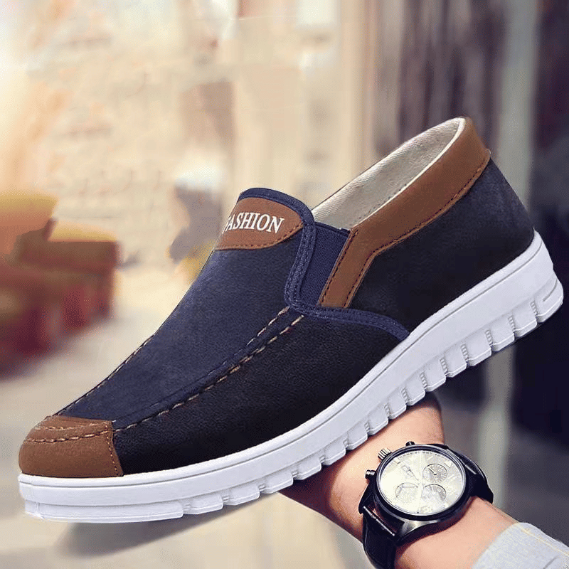 Men's Classic Slip-On Casual Loafers: Comfortable Rubber Sole Walking Shoes