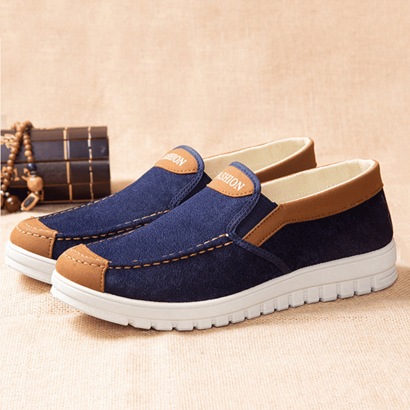 Men's Classic Slip-On Casual Loafers: Comfortable Rubber Sole Walking Shoes