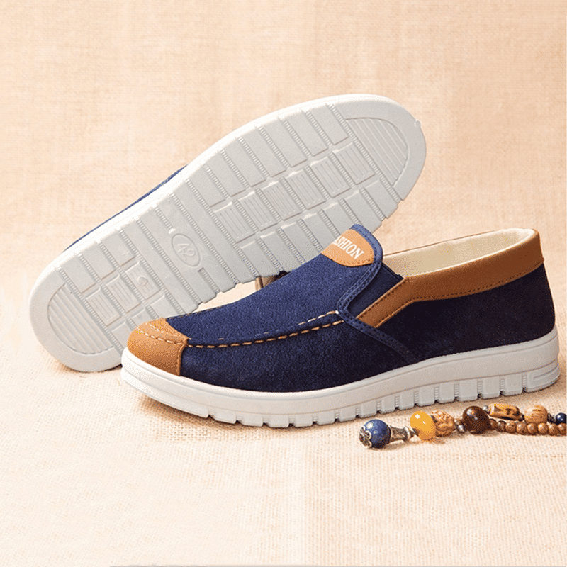 Men's Classic Slip-On Casual Loafers: Comfortable Rubber Sole Walking Shoes