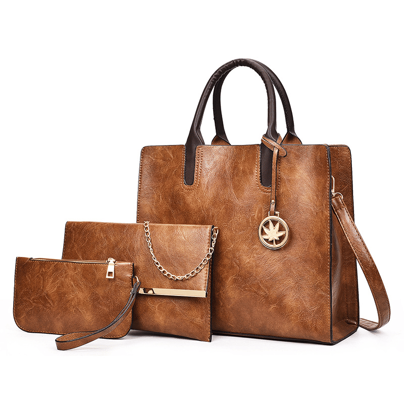 Versatile 3-Piece Women's PU Leather Handbag Set: Tote, Crossbody, Clutch