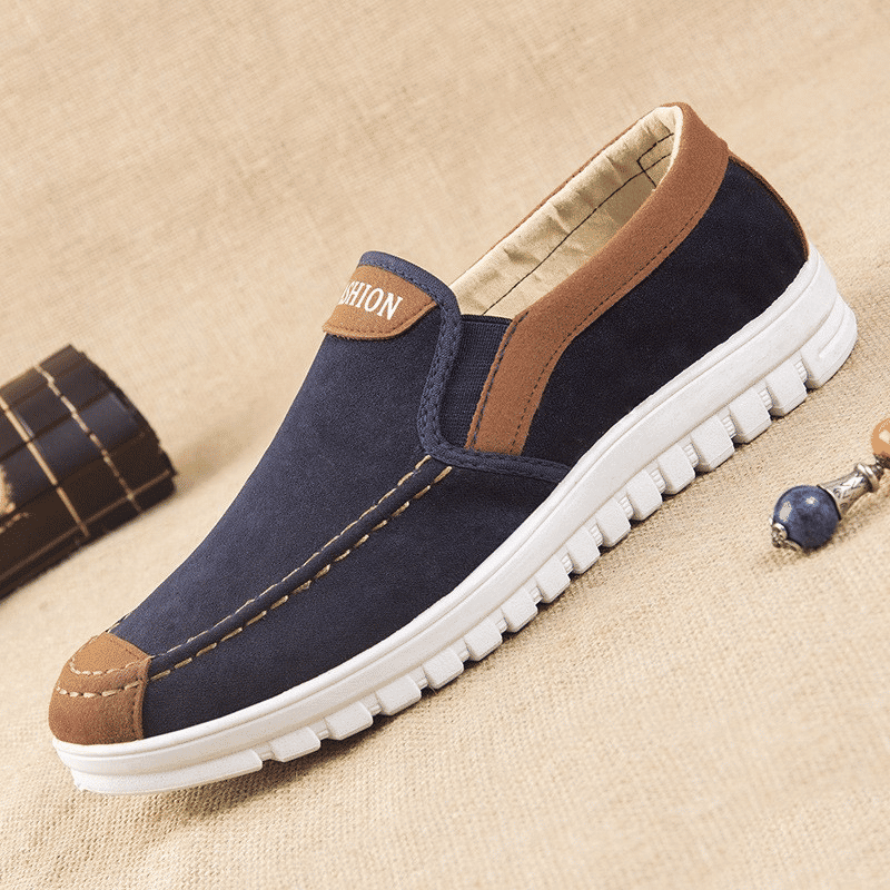 Men's Classic Slip-On Casual Loafers: Comfortable Rubber Sole Walking Shoes