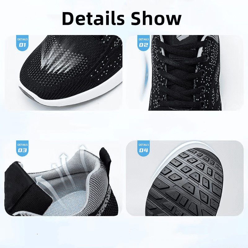 Men's Lightweight Athletic Casual Sneakers - Comfortable Sport Rubber Shoes