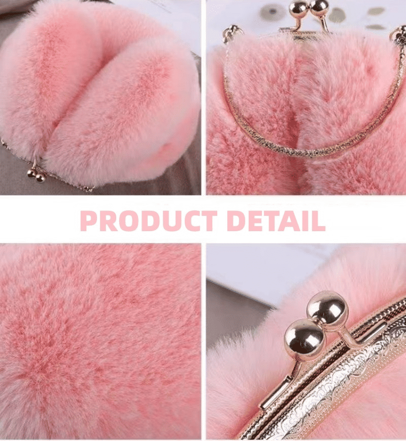 Charming Plush Rabbit Ear Crossbody Bag for Women - Soft Wool Handbag
