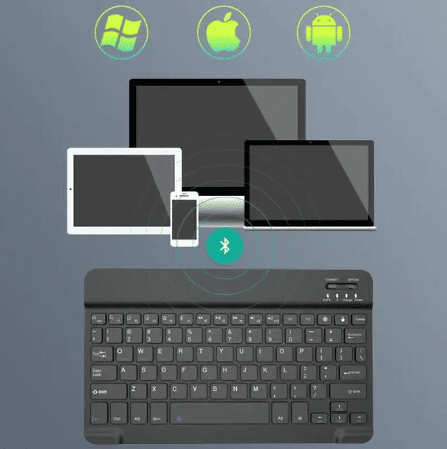 Ultra-Portable JC Mini Bluetooth Wireless Rechargeable Keyboard for Tablets & Laptops