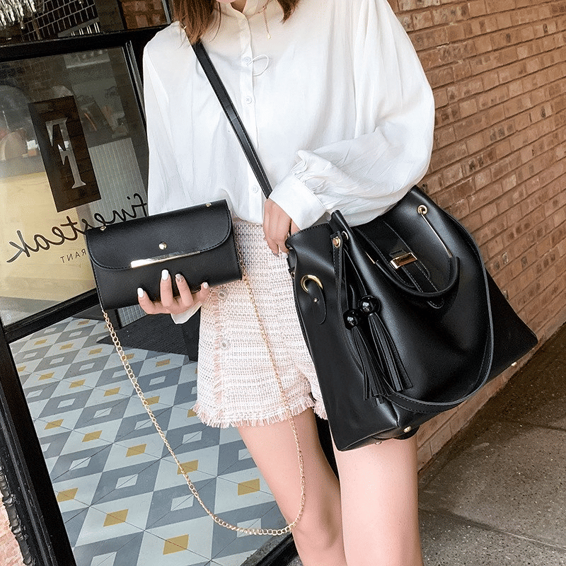 Stylish 3-Piece Women's Handbag Set: Tote, Crossbody, Purse for Ladies