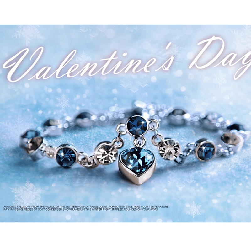 Elegant Crystal Heart Charm Bracelet for Women - Bridal Wedding Fine Jewelry Gift