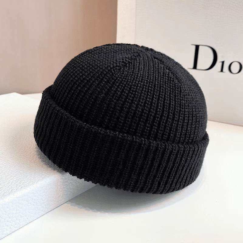 Premium Solid Color Knitted Beanie Hat - Warm, Stylish, Brimless Skullcap