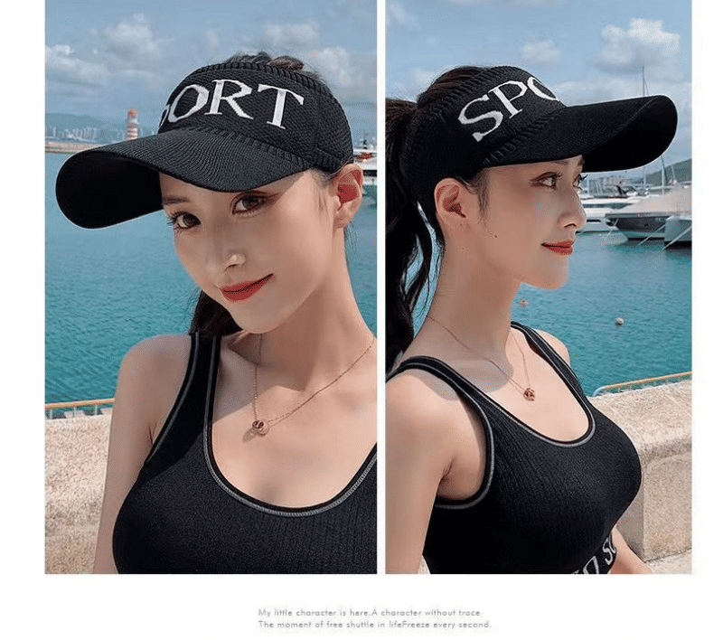 Women's Breathable Topless Sun Visor Hat - Outdoor Ladies Baseball Cap