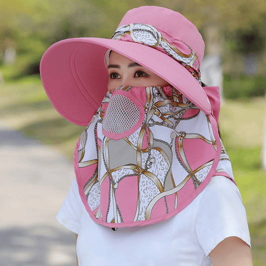 Women's UV Protection Sun Hat, Wide Brim Outdoor Sunshade Face Cover